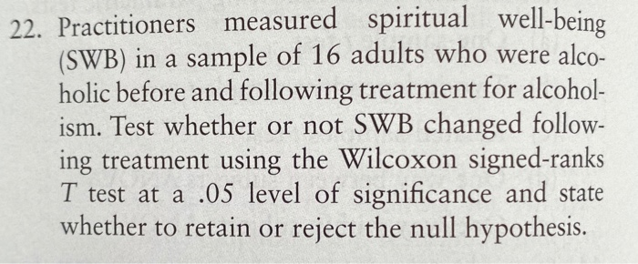 Solved 22. Practitioners measured spiritual well-being (SWB) | Chegg.com
