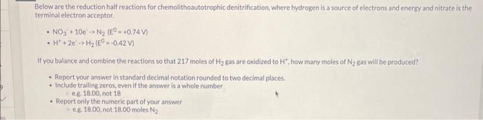 Solved Below are the reduction half reactions for | Chegg.com