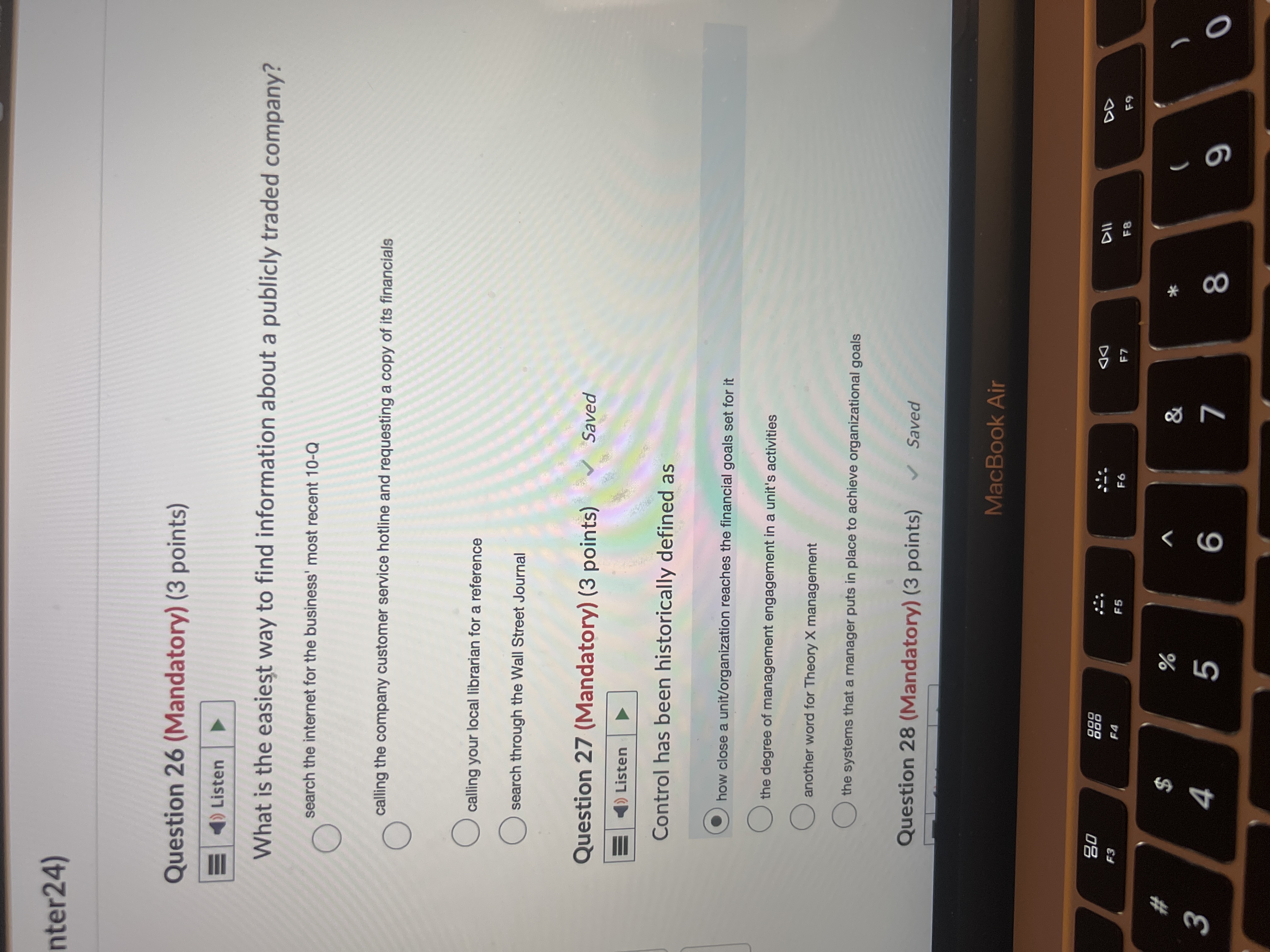 Solved Question 26 (Mandatory) (3 points)What is the | Chegg.com