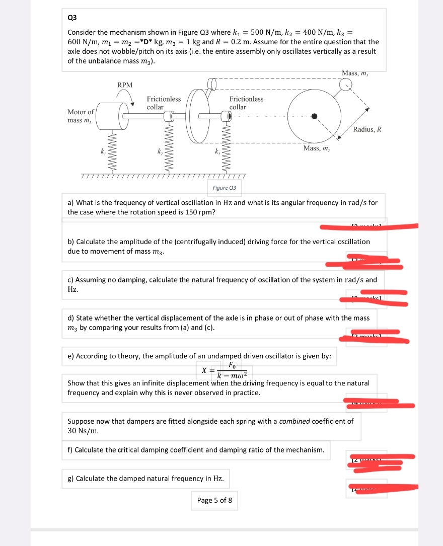 Solved Q3Consider the mechanism shown in Figure Q3 ﻿where | Chegg.com