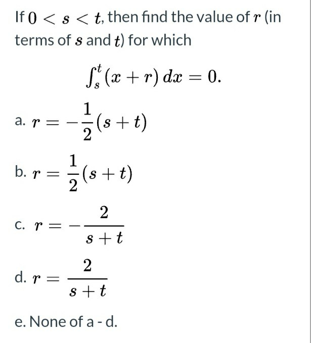 Solved If 0 S T Then Find The Value Of R In Terms Chegg Com