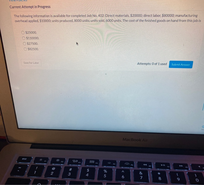 Solved Current Attempt in Progress The following information | Chegg.com