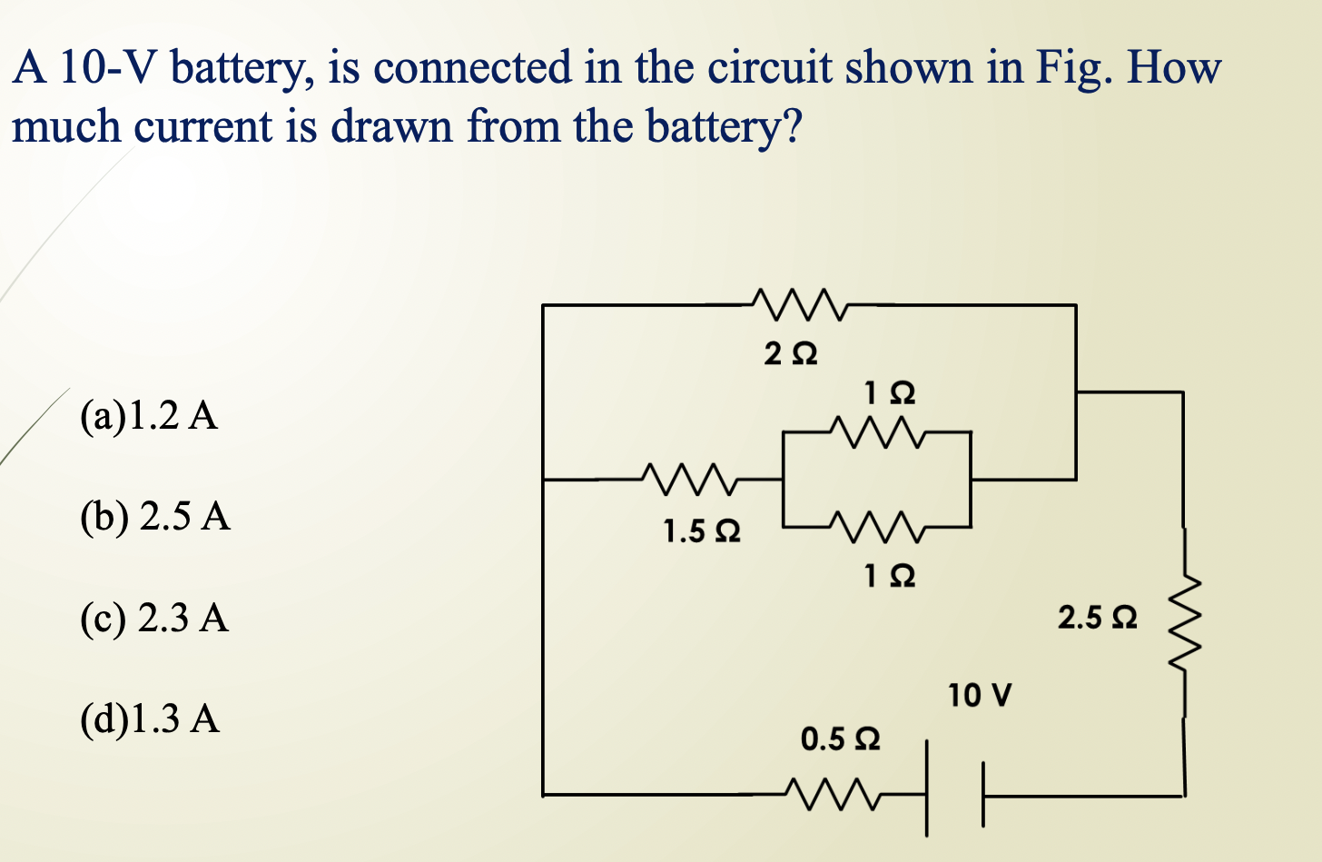 Solved A 10-V battery, is connected in the circuit shown in | Chegg.com