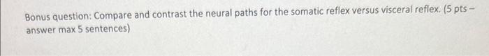 Solved Bonus question: Compare and contrast the neural paths | Chegg.com