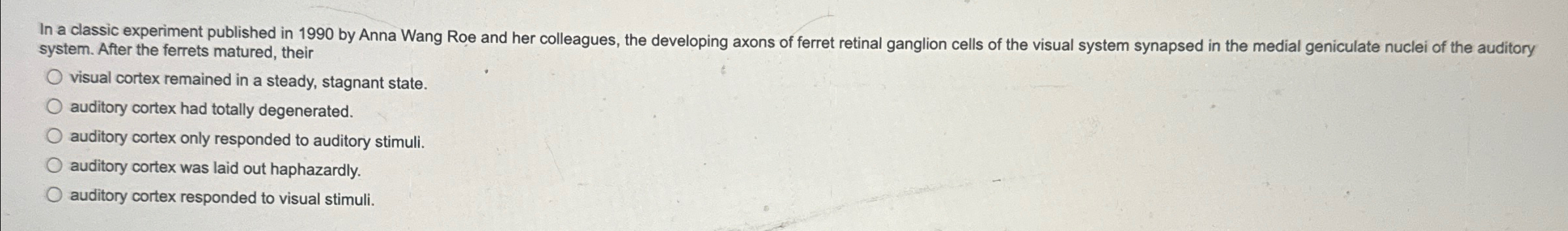 Solved In a classic experiment published in 1990 ﻿by Anna | Chegg.com