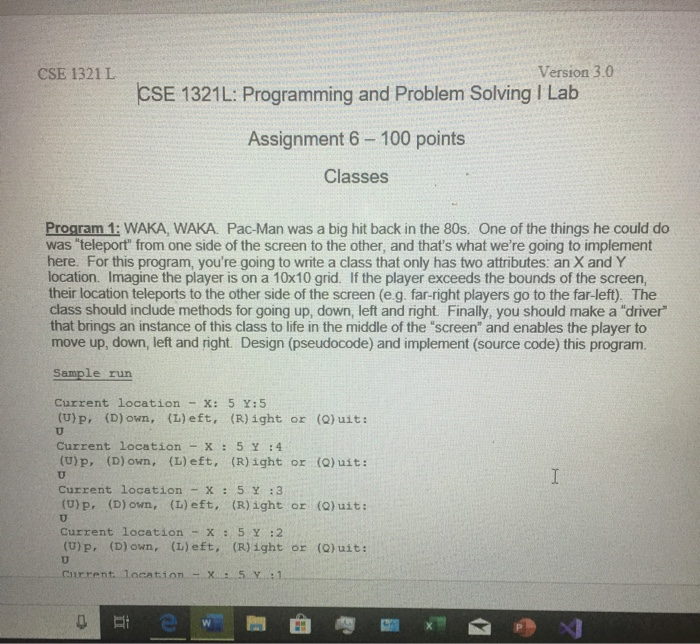 Solved CSE 1321 L Version 3.0 CSE 1321L: Programming And | Chegg.com