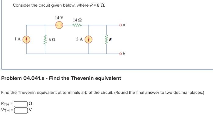 Solved Consider the circuit given below, where R=8Ω. Problem | Chegg.com