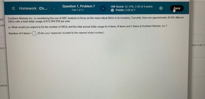 Solved = Homework: Ch... Question 1, Problem 7 Part 11 of 11 | Chegg.com