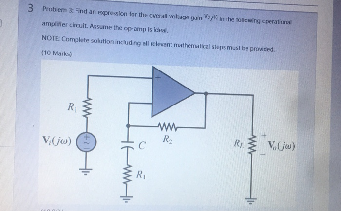 Solved 3 Problem 3: Find an expression for the overall | Chegg.com