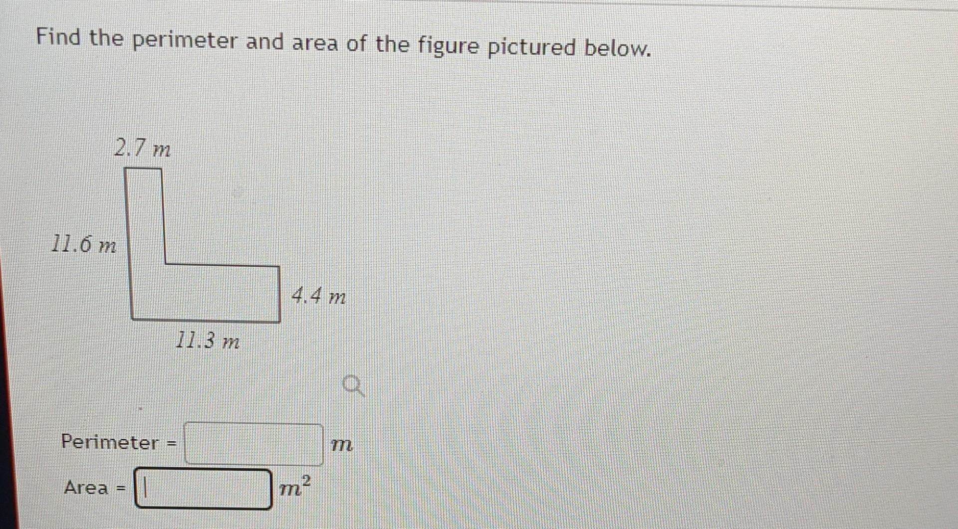 Solved Find the perimeter and area of the figure pictured | Chegg.com
