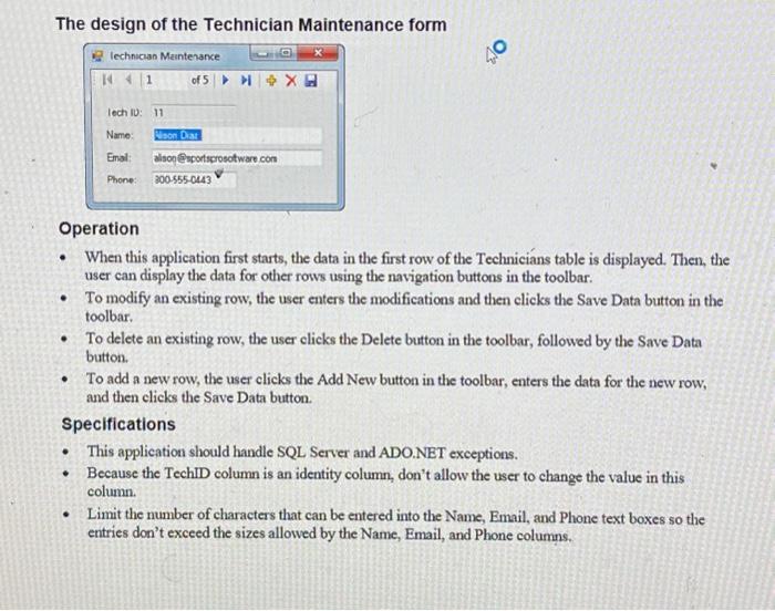 Solved For this project, you'll create a form that lets the | Chegg.com