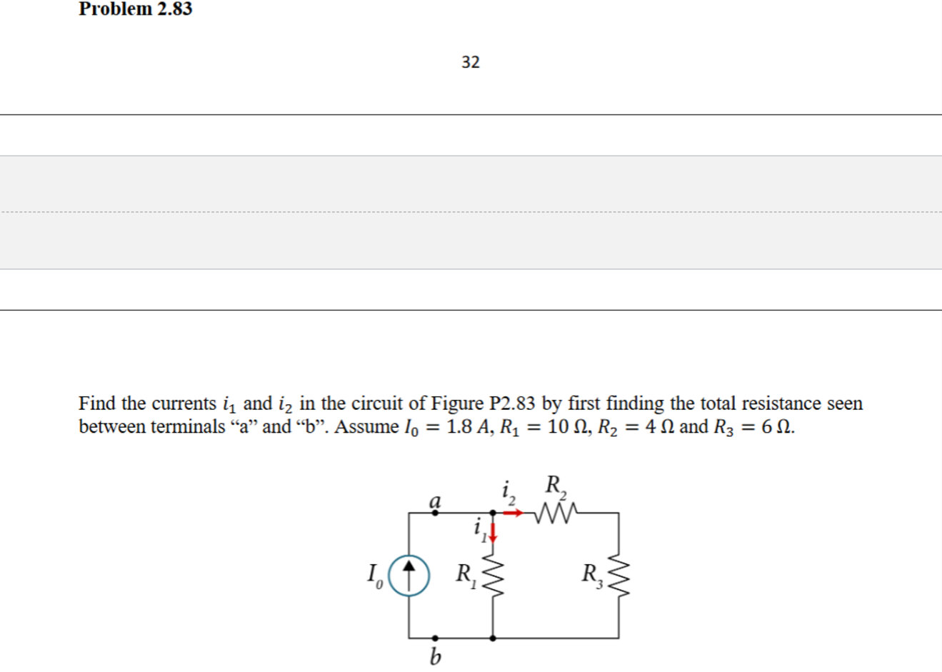 Solved Find the currents i1 ﻿and i2 in ﻿the circuit of | Chegg.com