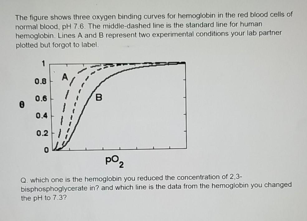 Solved The figure shows three oxygen binding curves for | Chegg.com
