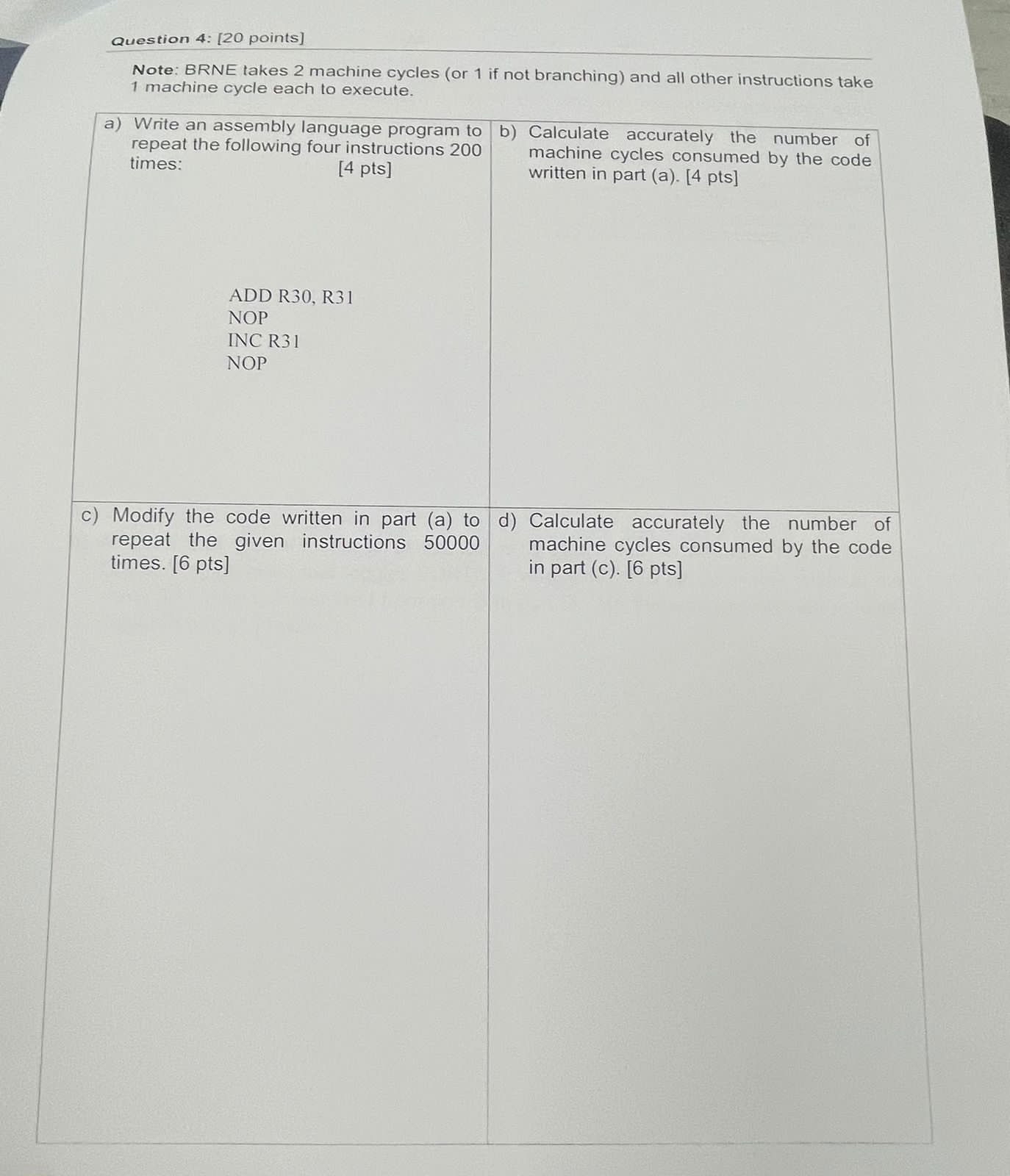 Solved Question 4: [20 ﻿points]Note: BRNE takes 2 ﻿machine | Chegg.com