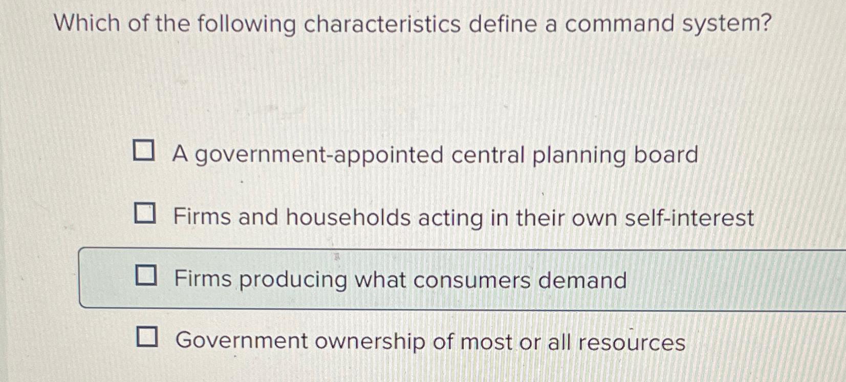 Solved Which of the following characteristics define a