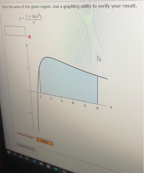 Solved Find the area of the given region. Use a graphing | Chegg.com