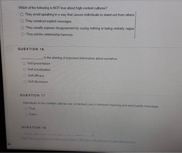 Solved Which of the following is NOT true about highcontext