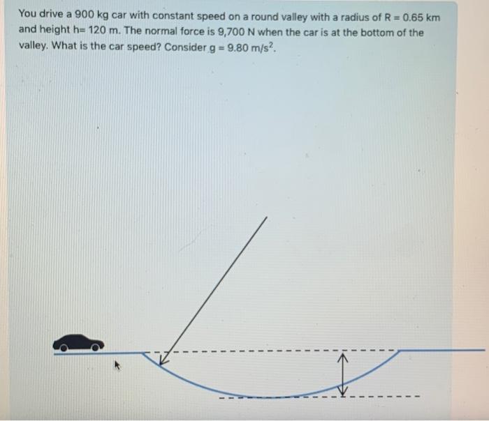Solved You drive a 900 kg car with constant speed on a round | Chegg.com