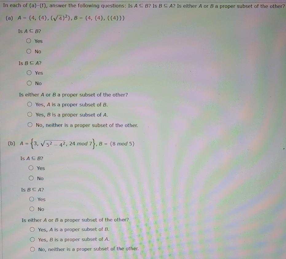 Solved In each of (a)-(6), answer the following questions: | Chegg.com