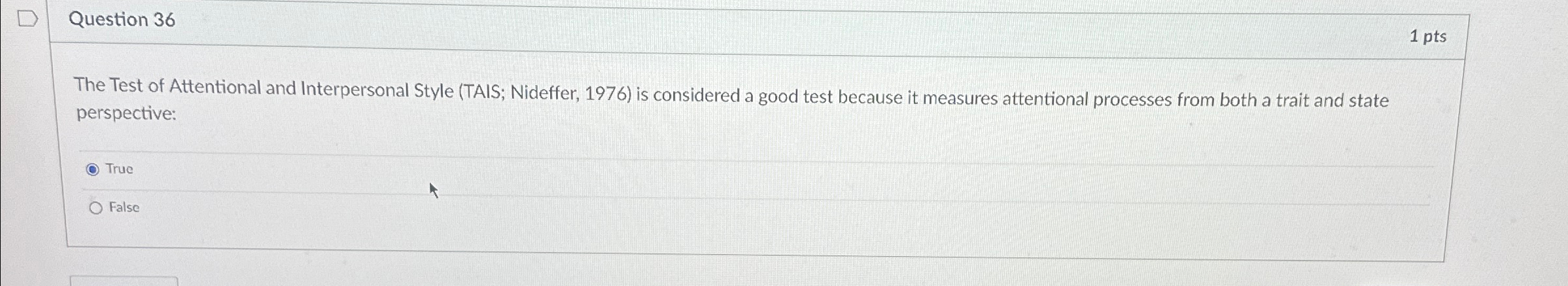 Solved Question 36The Test of Attentional and Interpersonal | Chegg.com