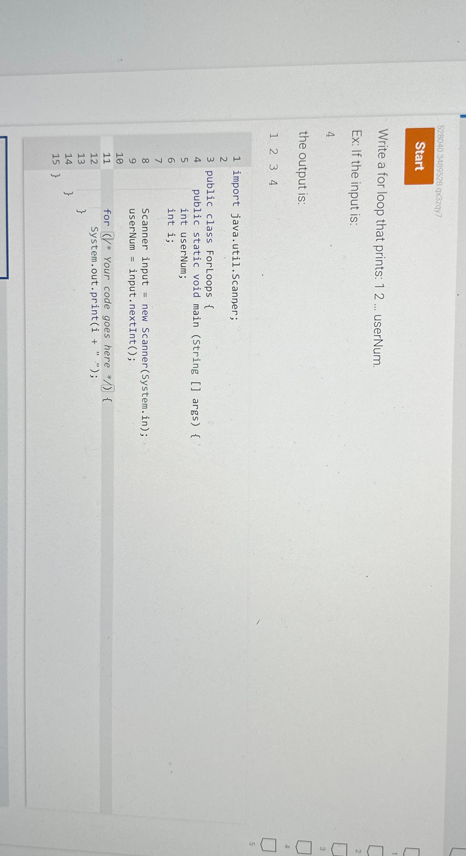 Solved 528040.3489528 ﻿qx3zqy7Write a for loop that prints: | Chegg.com