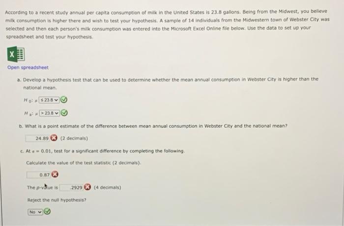 Solved According to a recent study annual per capita | Chegg.com