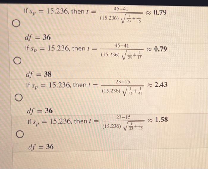Solved We are doing a two-mean pooled t-test. We have two | Chegg.com