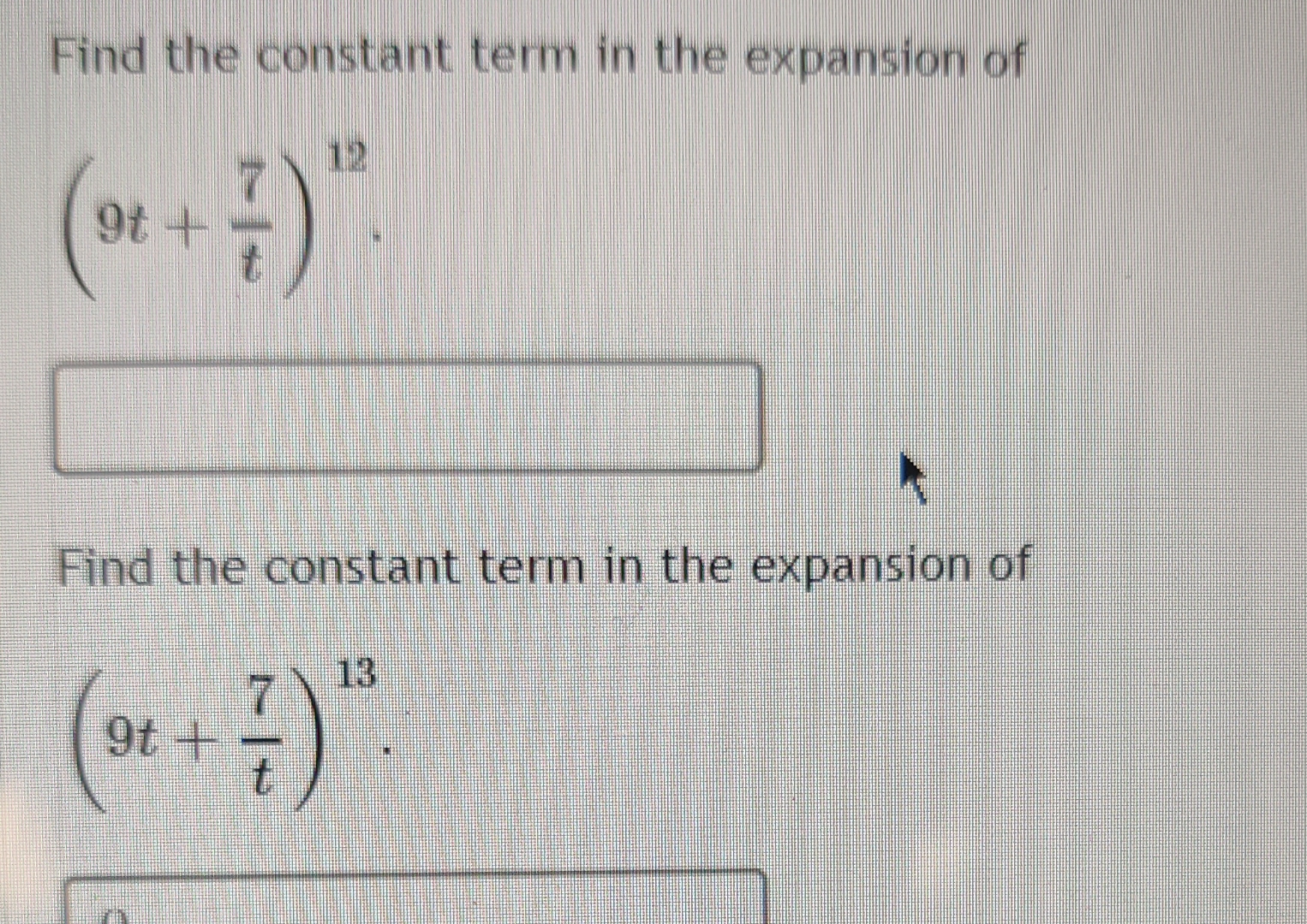 Solved Find the constant term in the expansion | Chegg.com