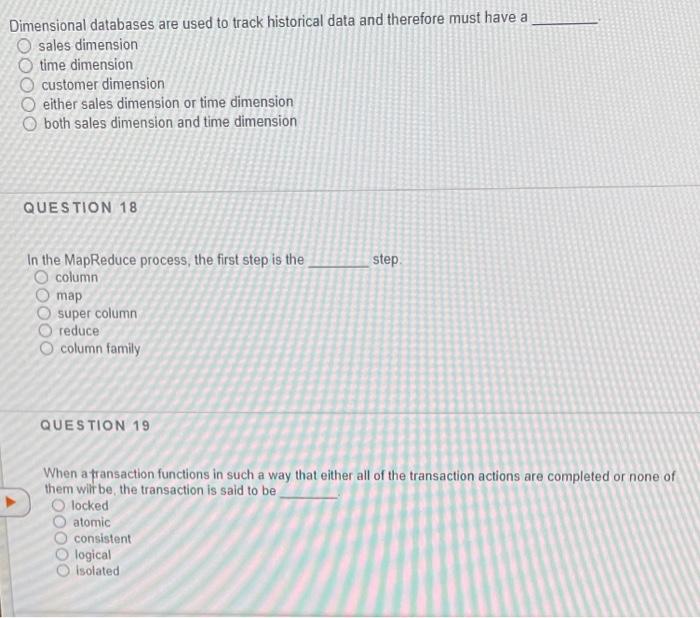 Solved Dimensional databases are used to track historical | Chegg.com