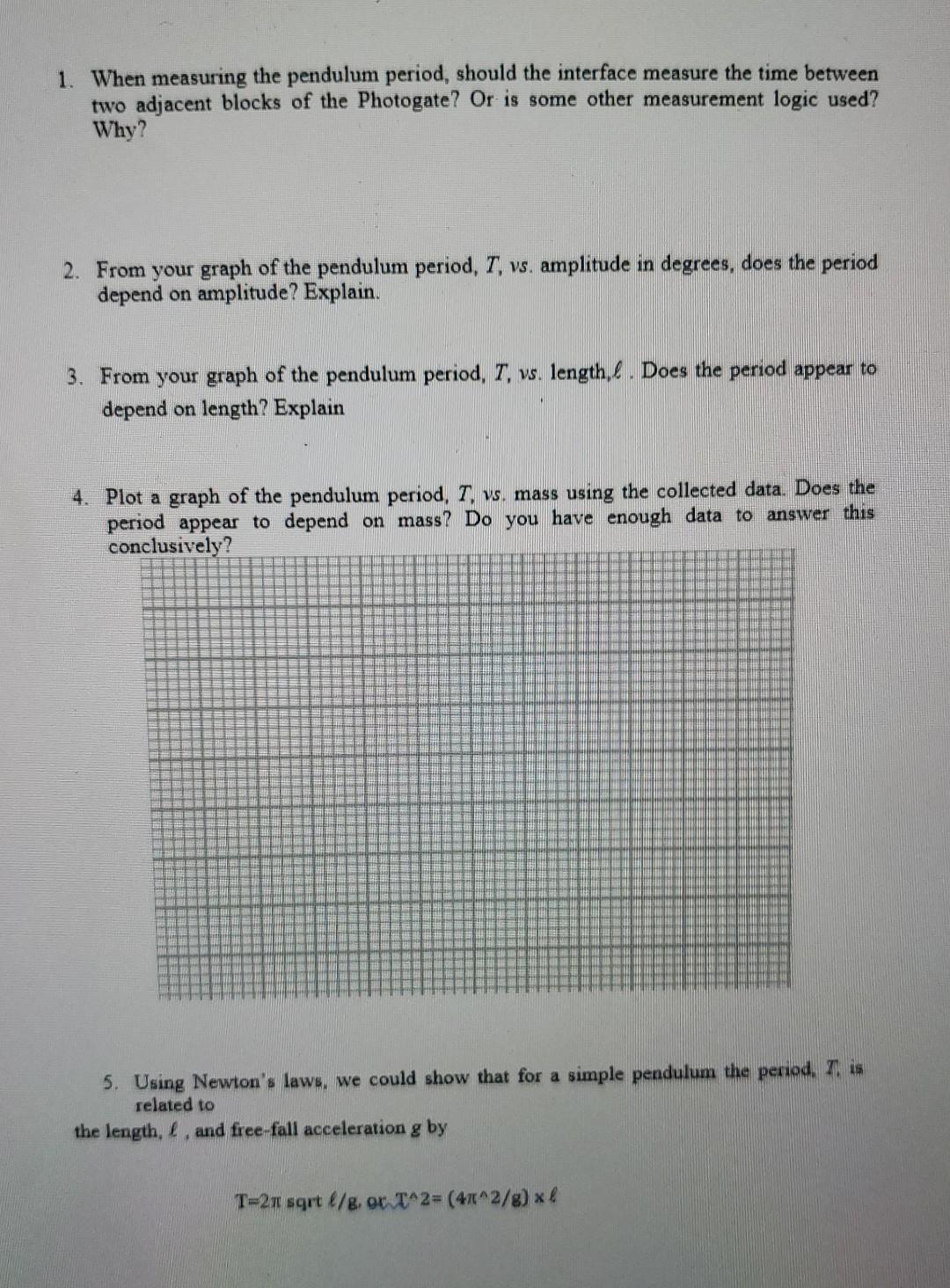 Physics 201 (College Physics-1) Laboratory Exercise | Chegg.com