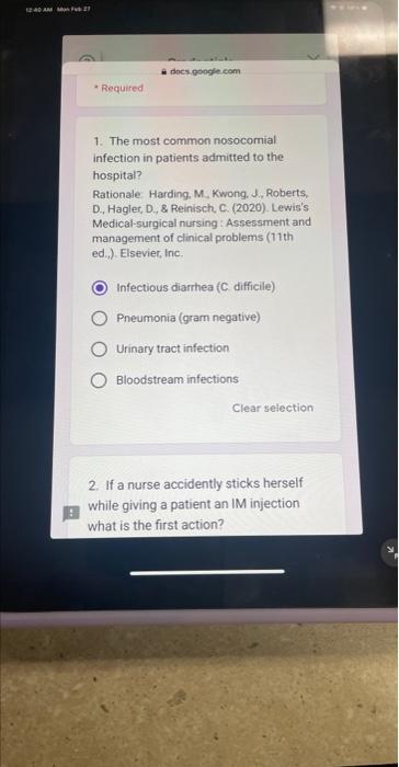 solved-1-the-most-common-nosocomial-infection-in-patients-chegg