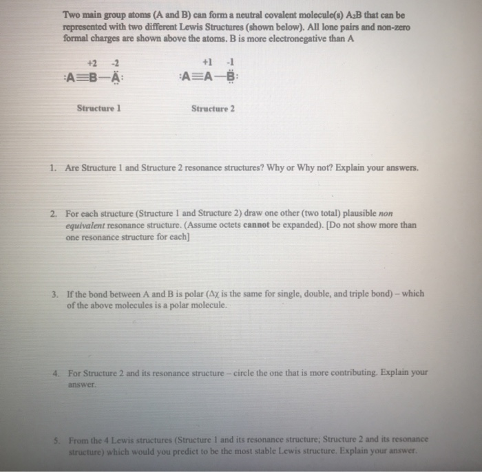 Solved Two main group atoms (A and B) can form a neutral | Chegg.com
