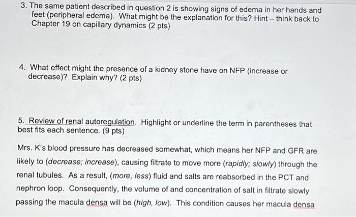 Solved 1. A patient is found to have the following | Chegg.com