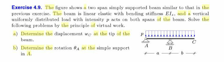Solved Exercise 4.9. The figure shows a two span simply | Chegg.com