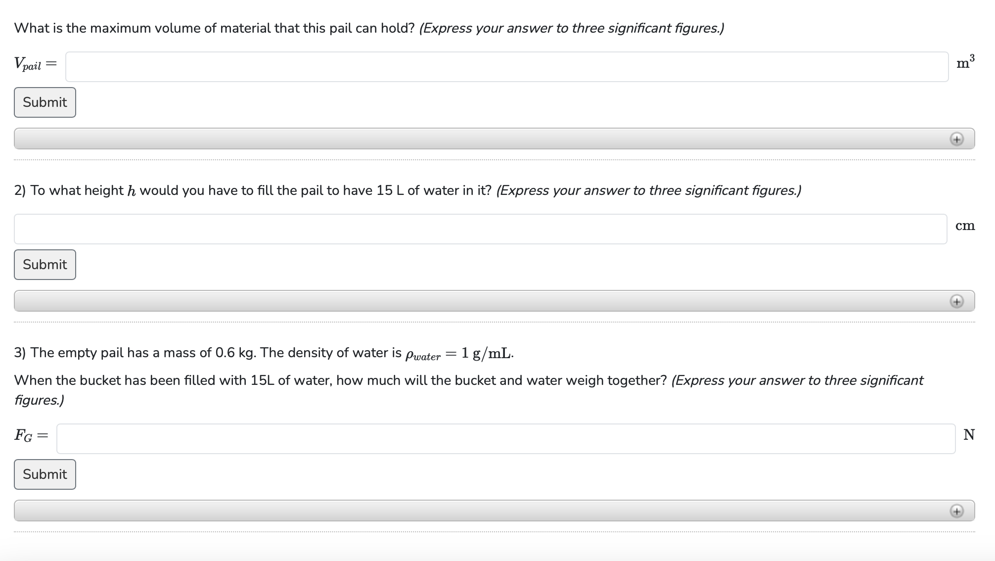 Solved Definition of density: density = mass volume , ﻿also | Chegg.com