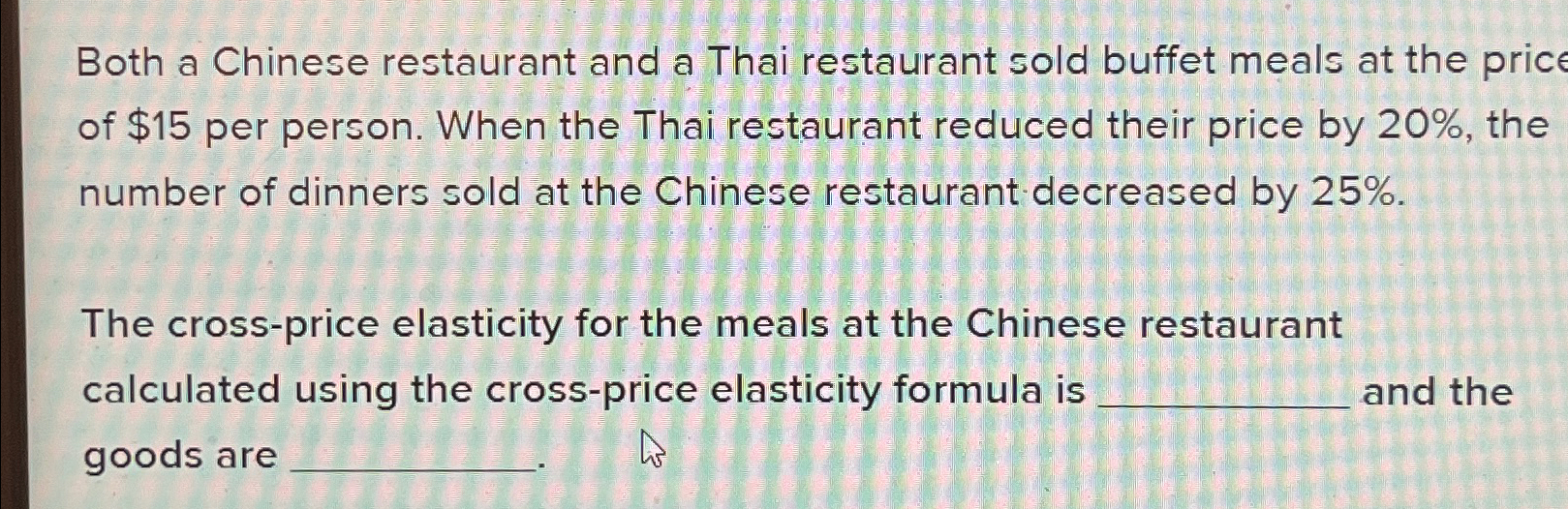 Solved Both a Chinese restaurant and a Thai restaurant sold | Chegg.com