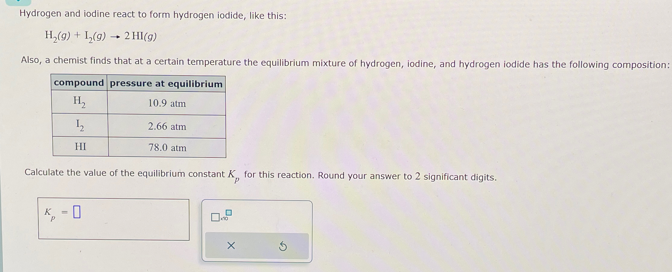 Hydrogen and iodine react to form hydrogen iodide, | Chegg.com