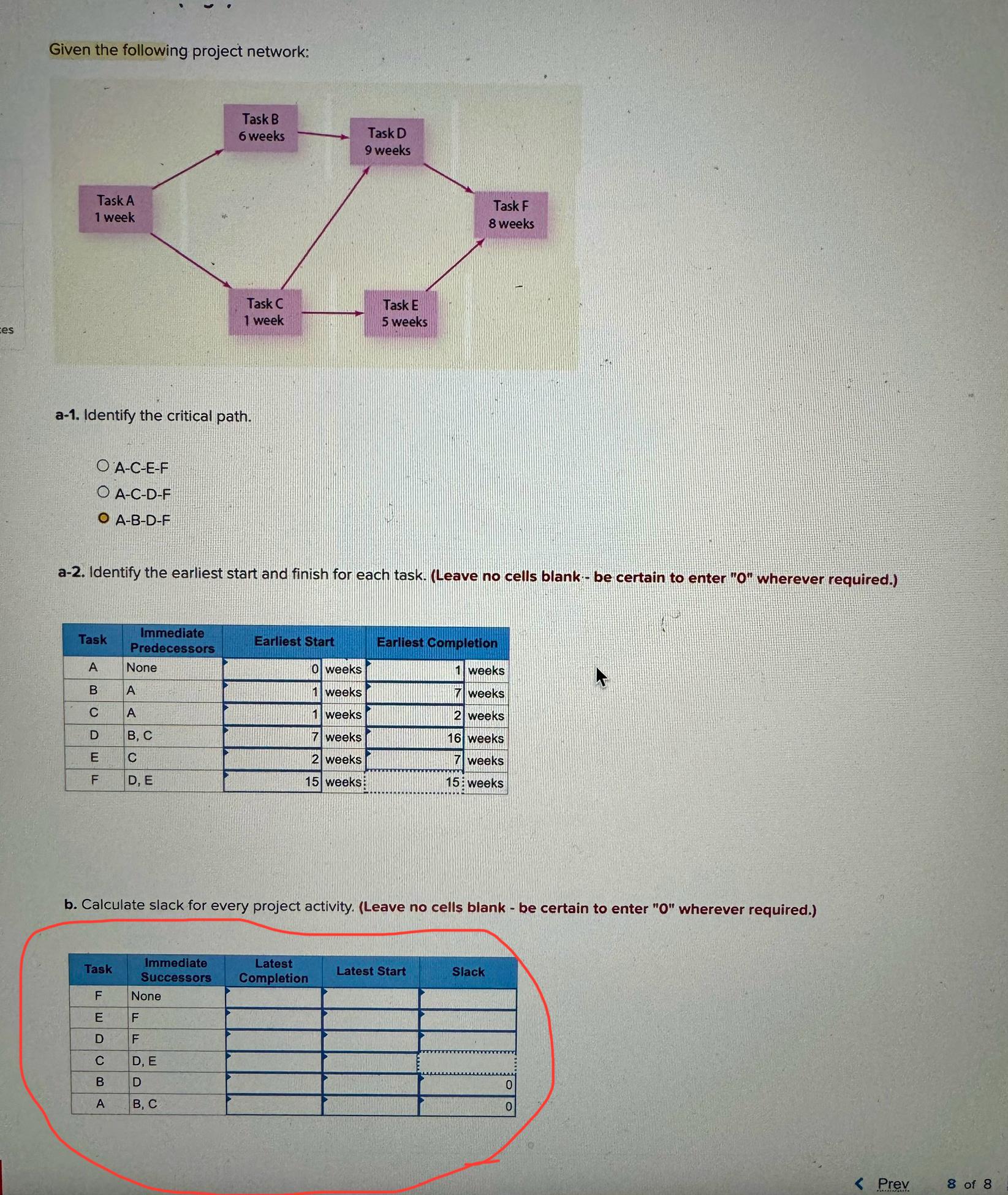 Solved Given The Following Project Network:a-1. ﻿Identify | Chegg.com