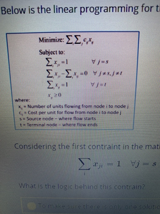 Below is the linear programming for the shortest Path | Chegg.com