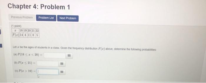 Solved Chapter 4: Problem 1 Previous Problem Problem List | Chegg.com
