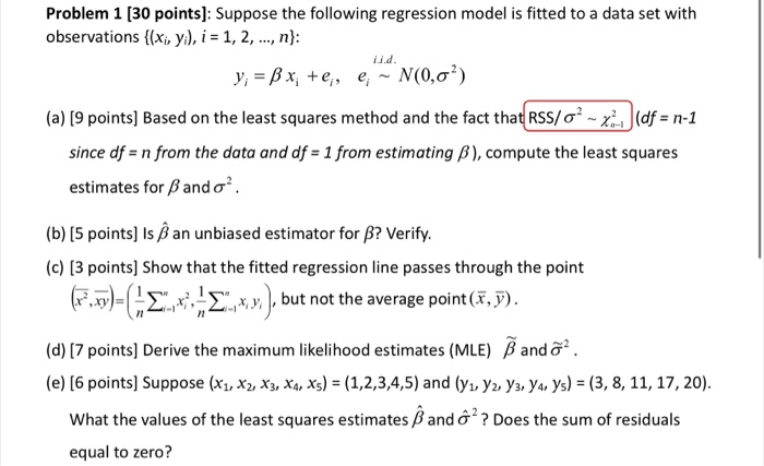 Solved Problem 1 [30 points]: Suppose the following | Chegg.com