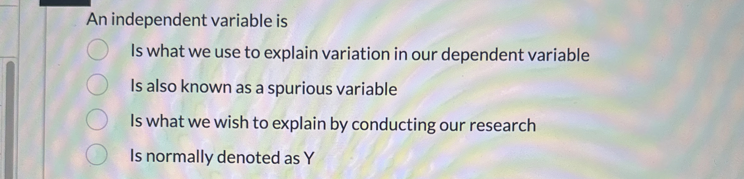 An independent variable isIs what we use to explain | Chegg.com