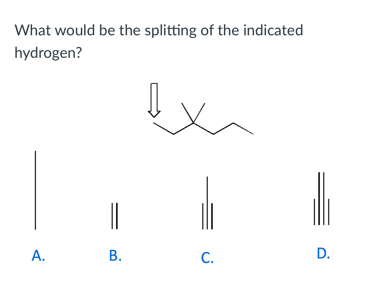 Solved What would be the splitting of the indicatedhydrogen? | Chegg.com