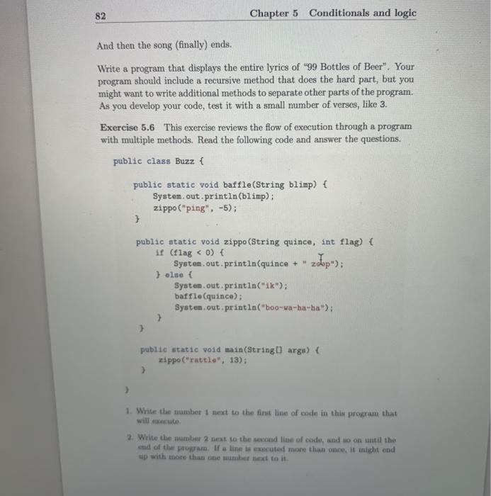 Solved 82 Chapter 5 Conditionals and logic And then the song | Chegg.com