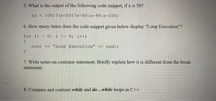Solved 5. What is the output of the following code snippet, | Chegg.com