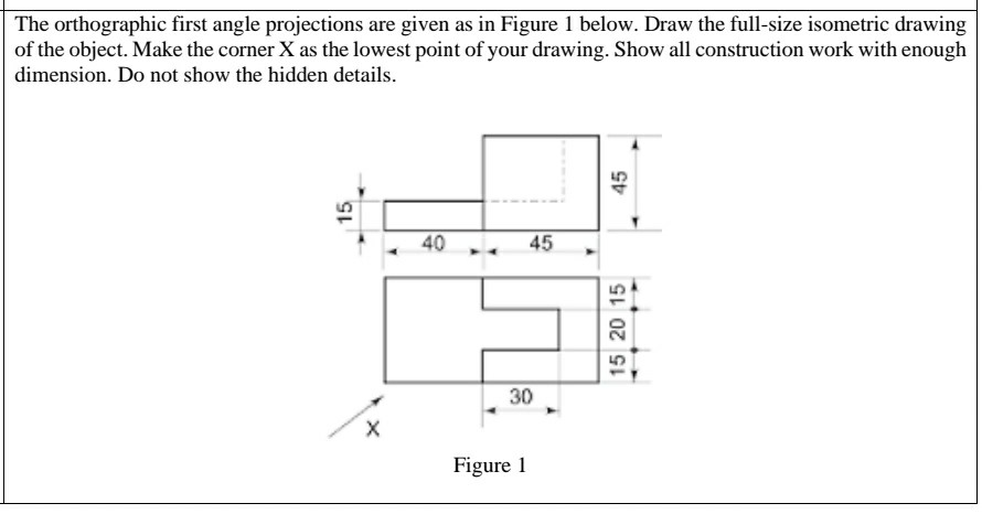 Solved The orthographic first angle projections are given as | Chegg.com