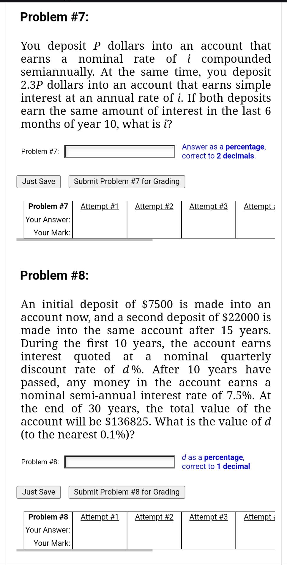 Deposit Math Problems Solved Problem #7:You deposit P dollars into an account | Chegg.com