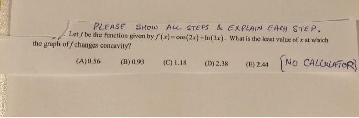Solved PLEASE SHOW ALL STEPS & EXPLAIN EACH STEP Letſ be the | Chegg.com