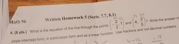 Math Answer 96 Question Solved Math 96 Written Homework 5 (Sects. 7.7, 8.1) 4. (8 | Chegg.com