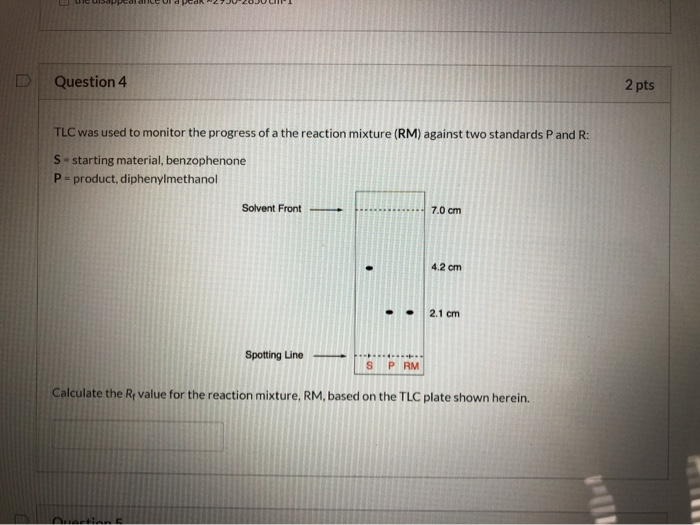 Solved Question 4 2 Pts Tlc Was Used To Monitor The Progr Chegg Com